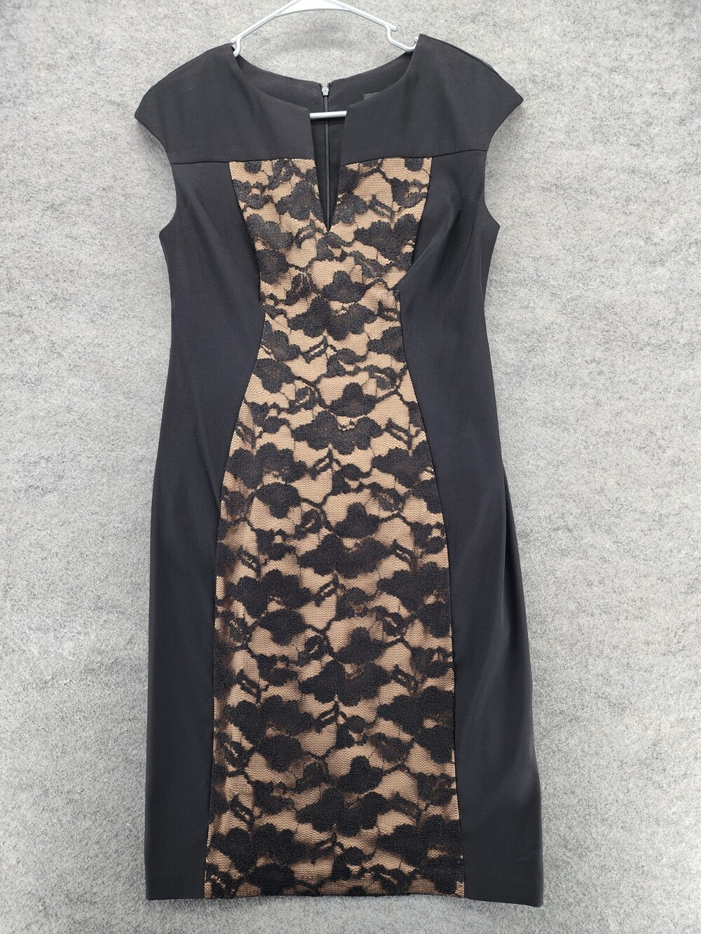 Connected Apparel Dress Womens 6 Sleeveless V Neck Black Floral